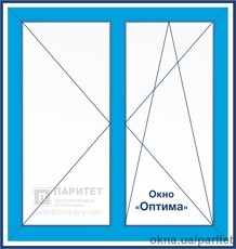 Двухстворчатое левое поворотное – правое поворотно откидное